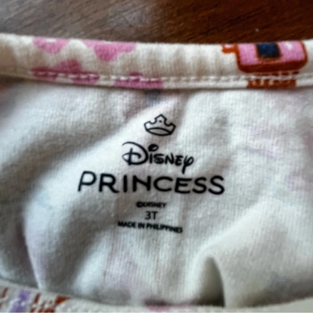 Disney Kids Dress with Castle and Floral Design - White and Purple Size 3T